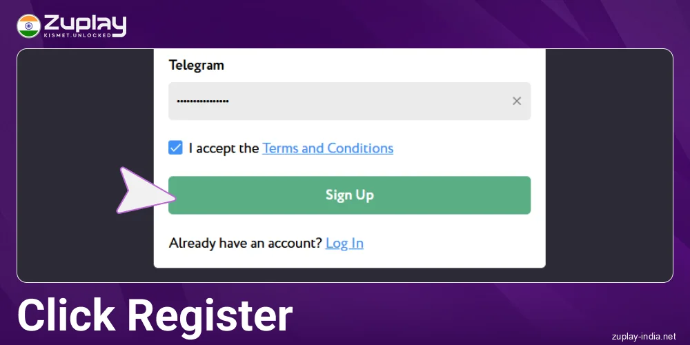 Confirm registration in Zuplay IN