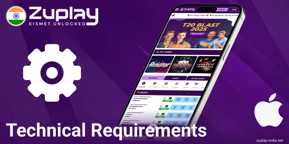System requirements of Zuplay India iOS app
