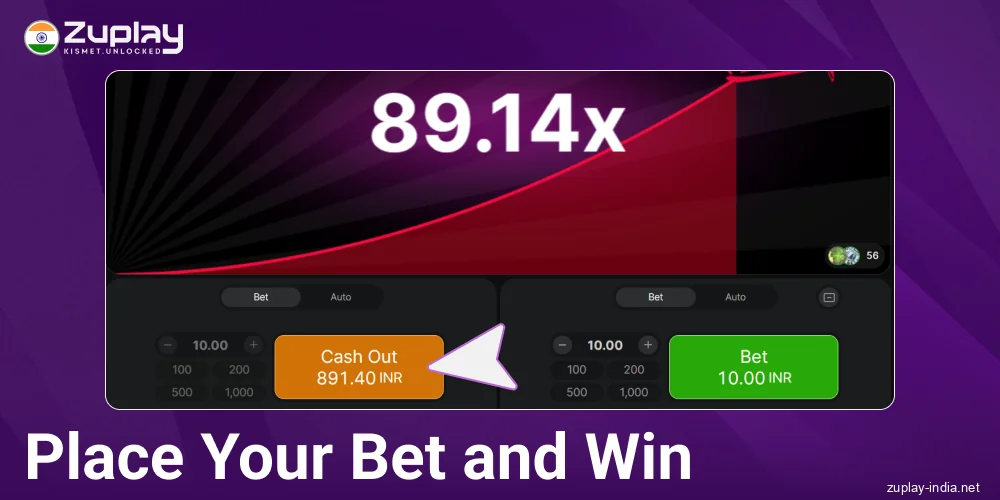 Place a bet on Aviator in Zuplay IN