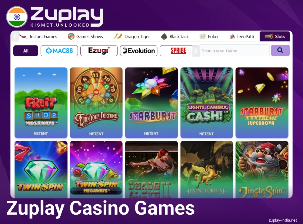 Play Online Casino at Zuplay India