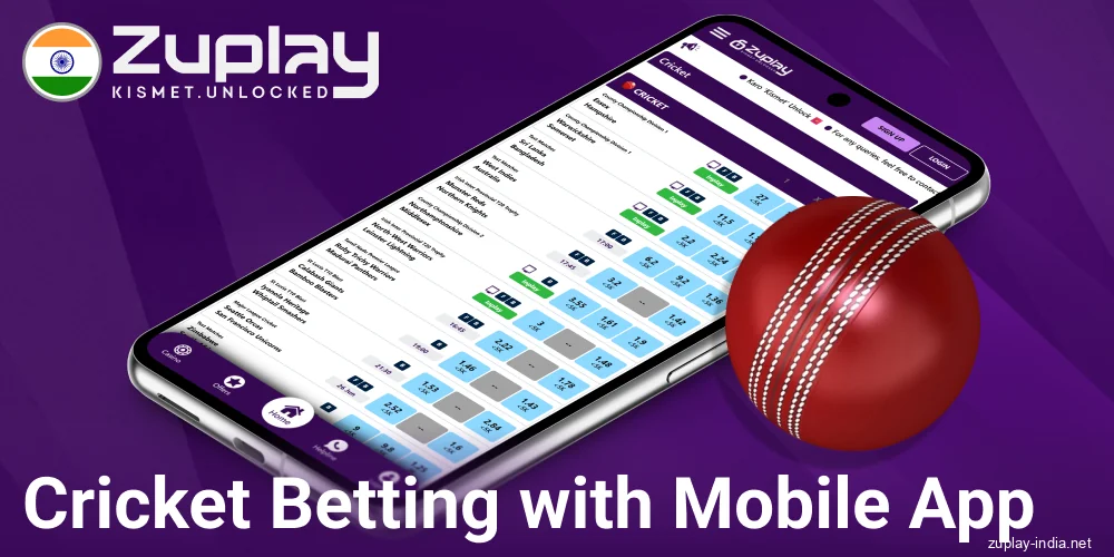 Betting on Cricket via Zuplay IN App