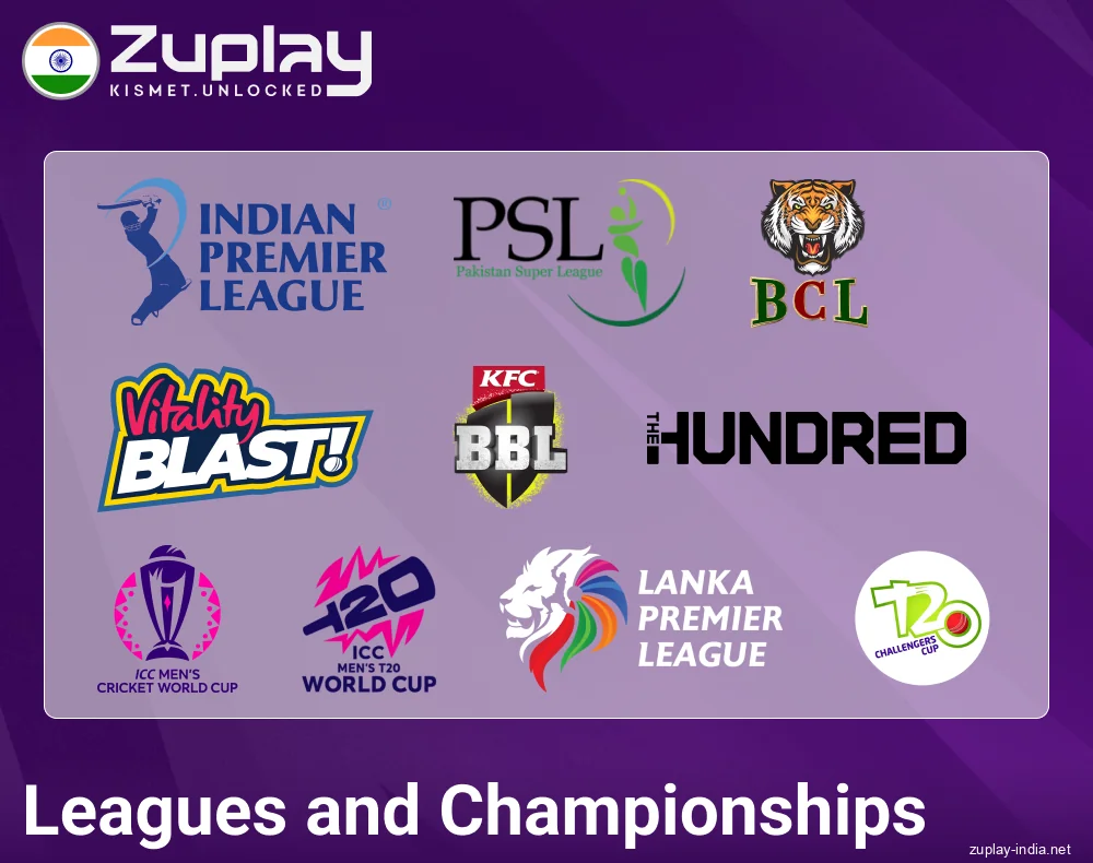 Cricket Events on Zuplay IN