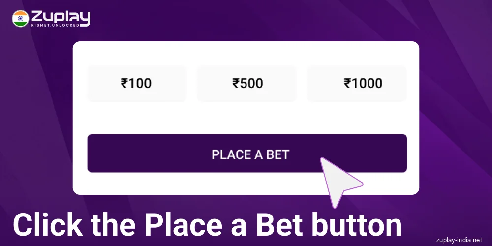 Place your bet in Zuplay IN