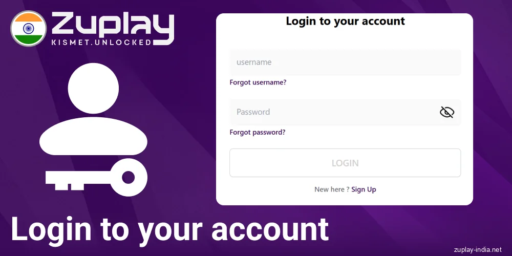 Log in to your Zuplay IN account