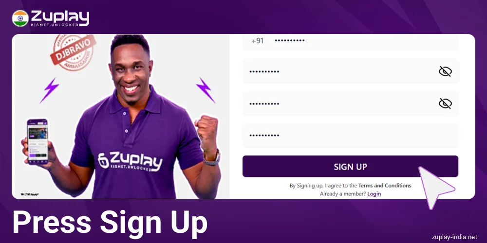Confirm registration at Zuplay India