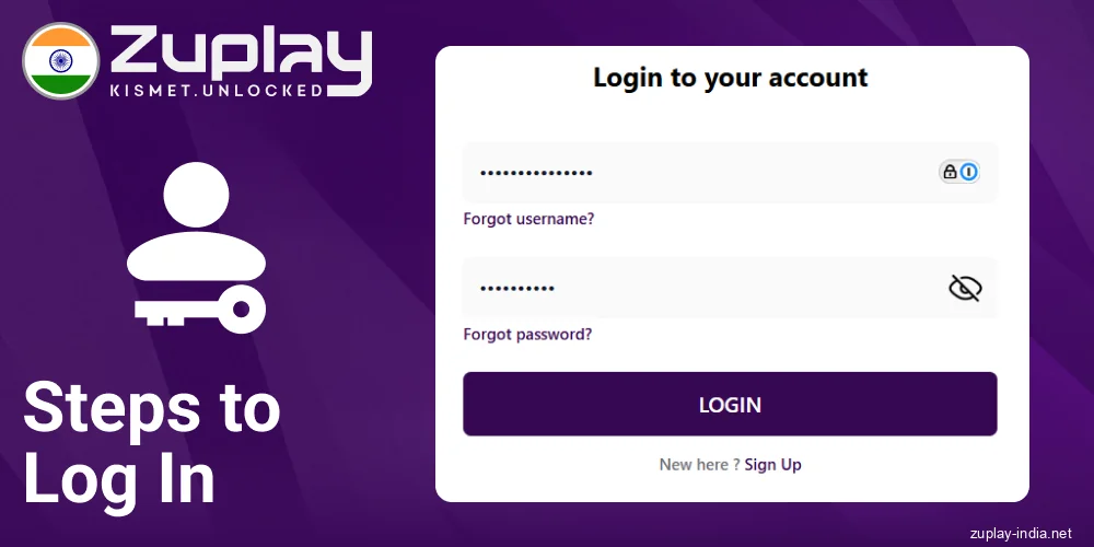 Enter the Zuplay in account