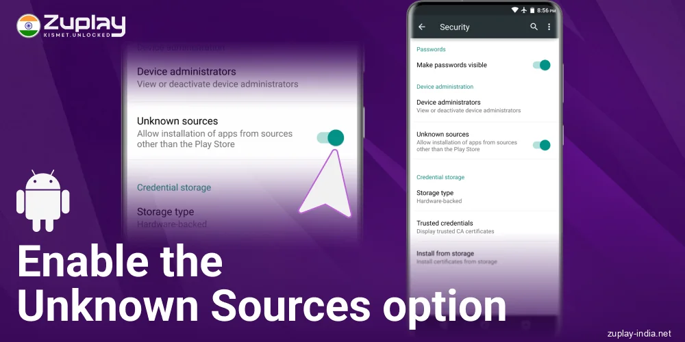 Confirm the installation of the Zuplay India APK