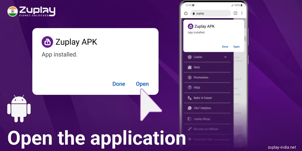 Open the Zuplay IN APK app