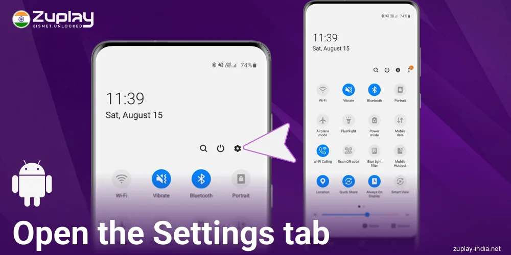 Open Settings on Android Zuplay India