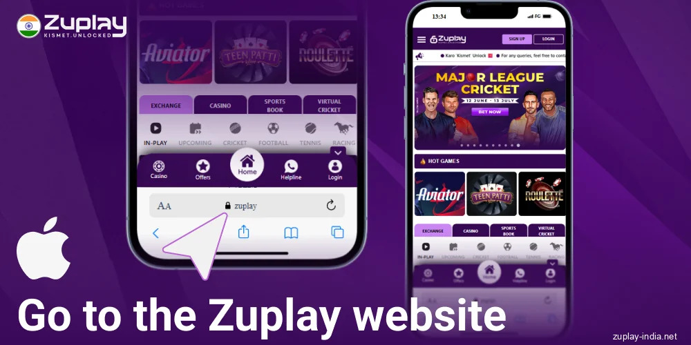 Open Zuplay IN official website